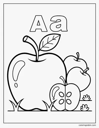 A Is for Apple coloring page