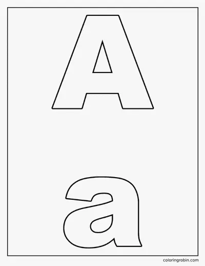 Uppercase and Lowercase A coloring page