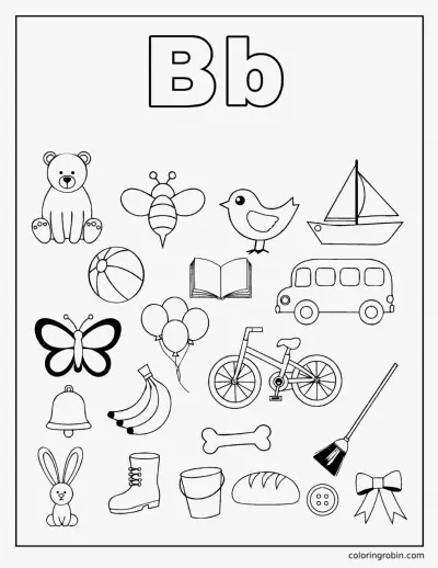 B Doodle Page coloring page
