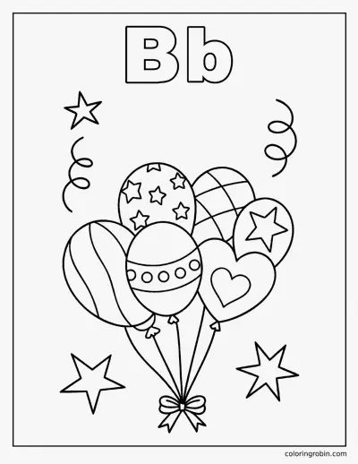 B Is for Balloon coloring page