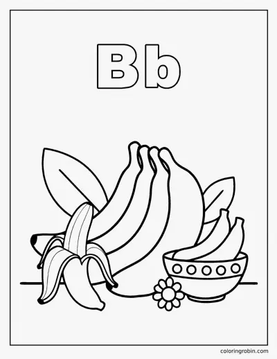 B Is for Banana coloring page