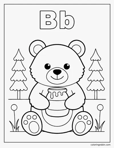 B Is for Bear coloring page