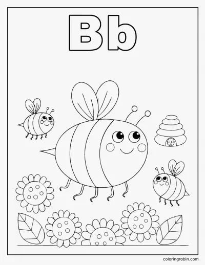 B Is for Bee coloring page