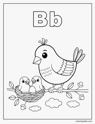 B Is for Bird coloring page