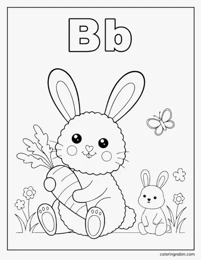 B Is for Bunny coloring page