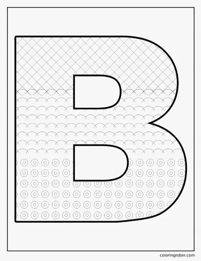 Patterned Letter B coloring page