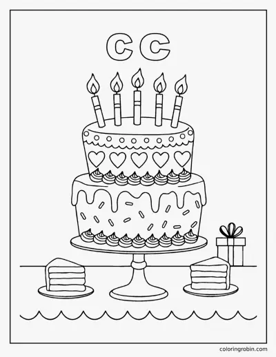 C Is for Cake coloring page
