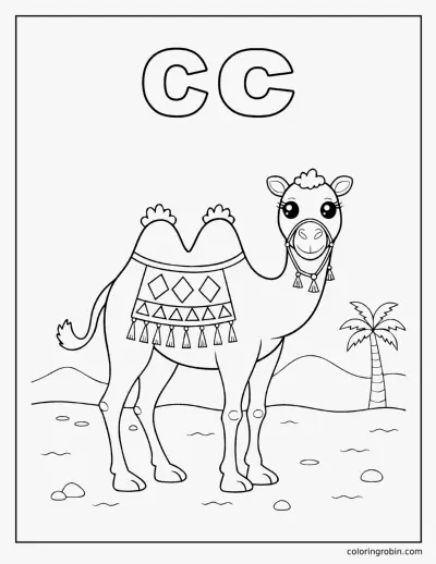 C Is for Camel coloring page