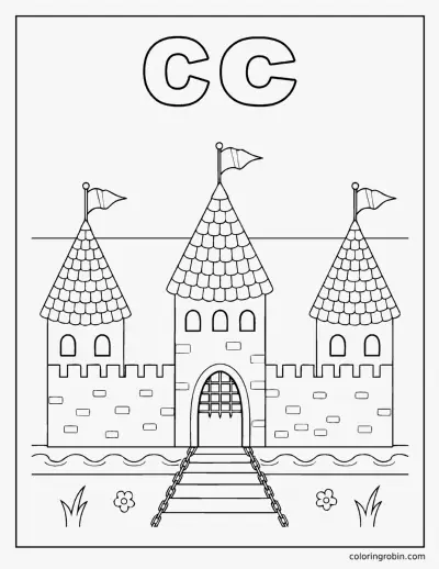 C Is for Castle coloring page