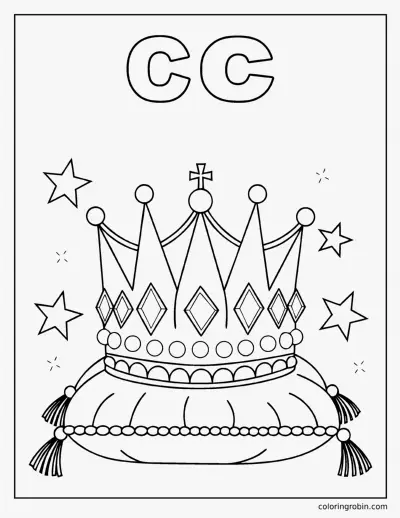 C Is for Crown coloring page