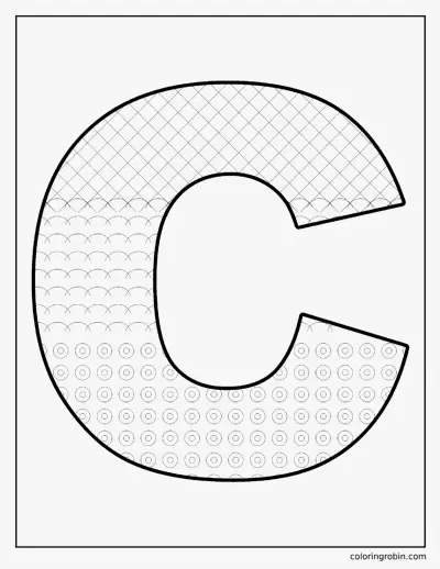 Patterned Letter C coloring page