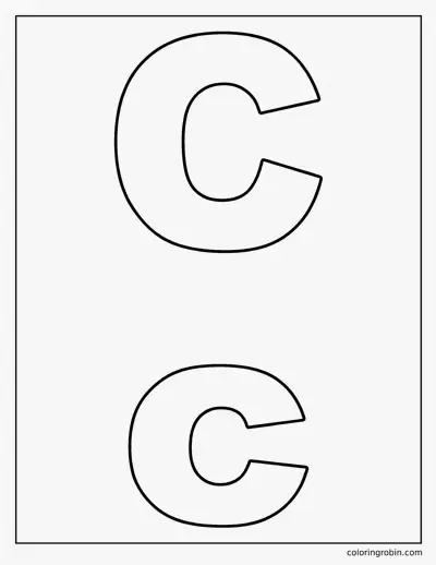 Uppercase and Lowercase C coloring page