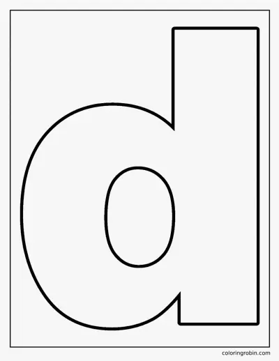 Big Lowercase D coloring page