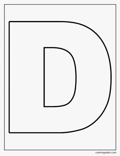Big Uppercase D coloring page