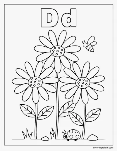 D Is for Daisy coloring page