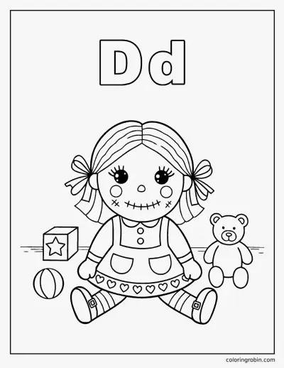 D Is for Doll coloring page
