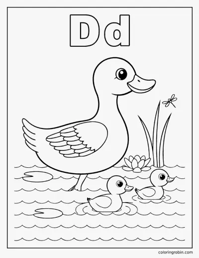 D Is for Duck coloring page