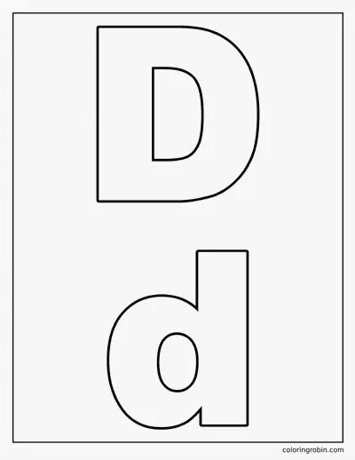 Uppercase and Lowercase D coloring page