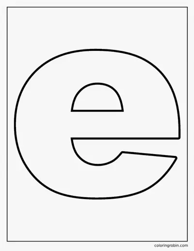 Big Lowercase E coloring page