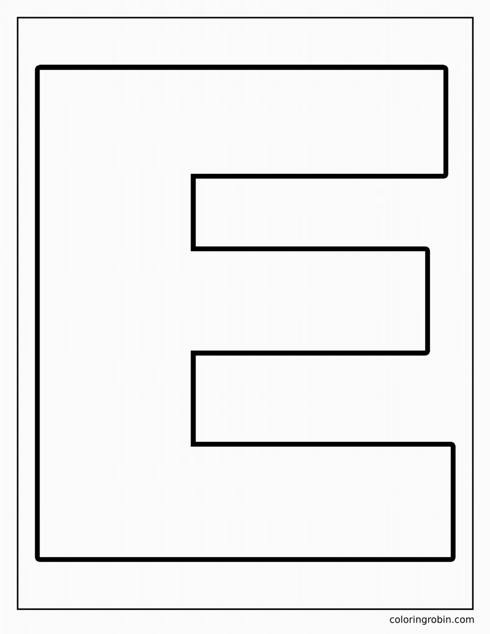 Big Uppercase E coloring page
