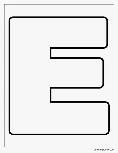 Bubble Letter E coloring page