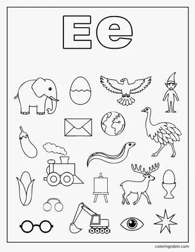 E Doodle Page coloring page