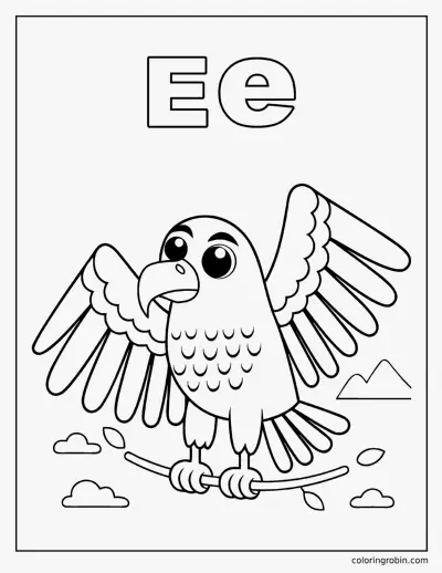 E Is for Eagle coloring page