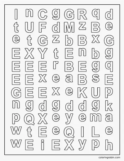 Find the Letter E coloring page