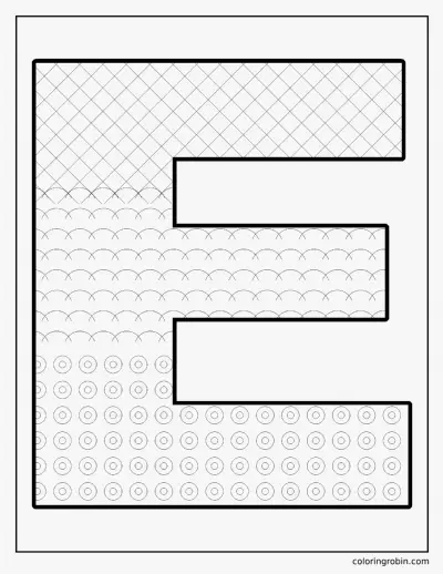 Patterned Letter E coloring page