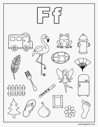 F Doodle Page coloring page