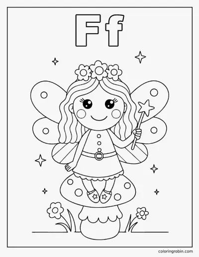 F Is for Fairy coloring page