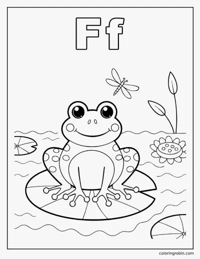 F Is for Frog coloring page