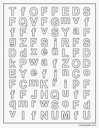 Find the Letter F coloring page
