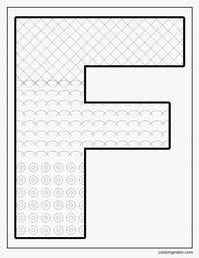 Patterned Letter F coloring page