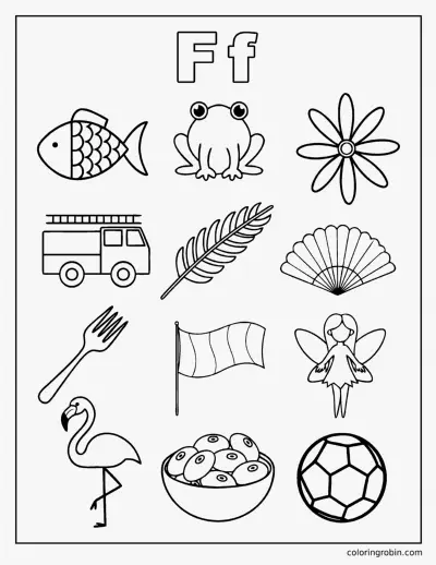 Twelve F Words coloring page