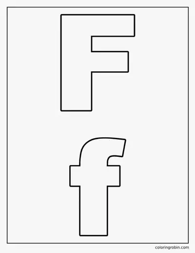 Uppercase and Lowercase F coloring page