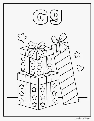 G Is for Gift coloring page