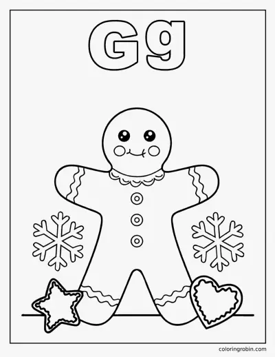 G Is for Gingerbread Man coloring page