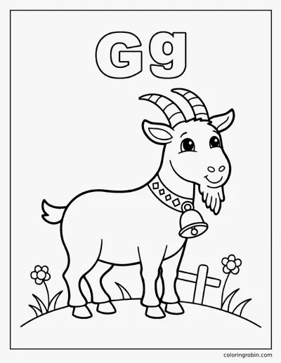 G Is for Goat coloring page
