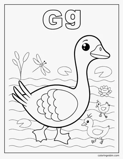 G Is for Goose coloring page