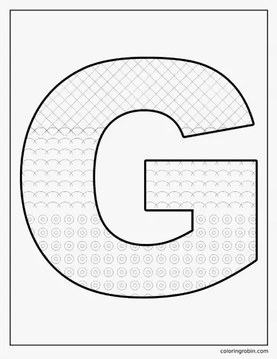 Patterned Letter G coloring page