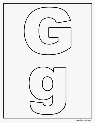 Uppercase and Lowercase G coloring page