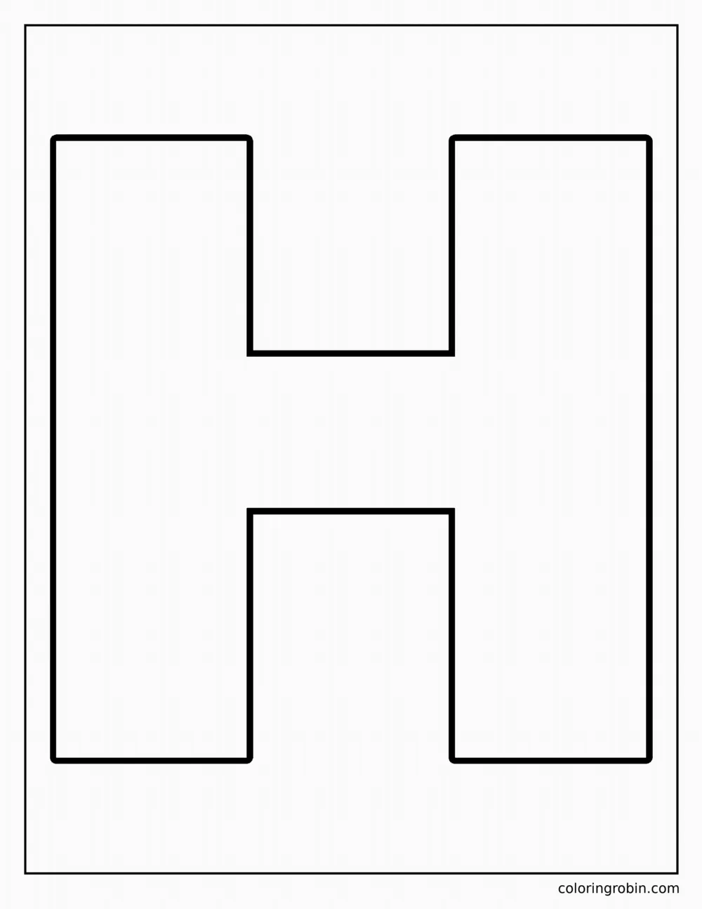 Big Uppercase H coloring page