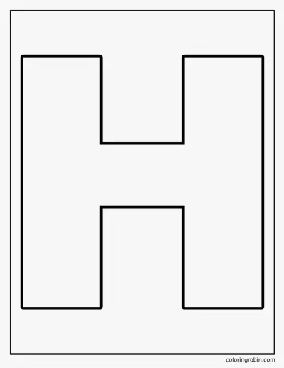 Big Uppercase H coloring page