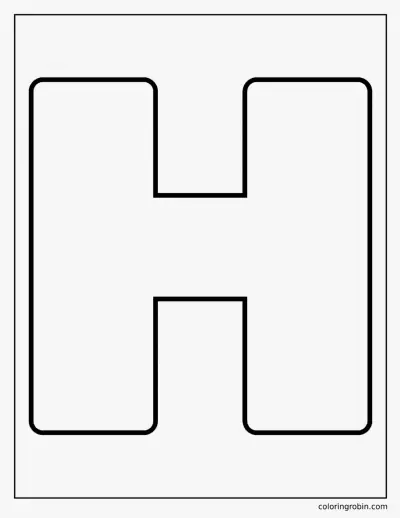 Bubble Letter H coloring page