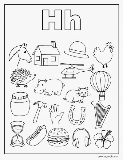 H Doodle Page coloring page