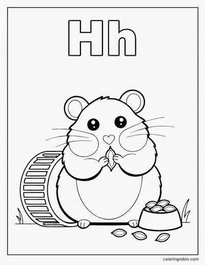 H Is for Hamster coloring page