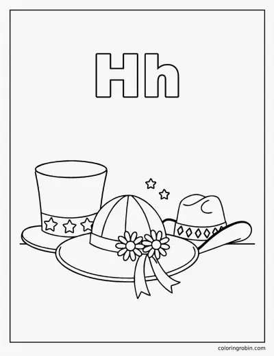 H Is for Hat coloring page