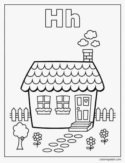 H Is for House coloring page