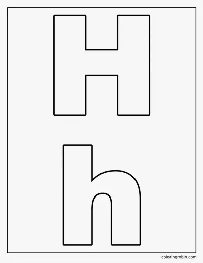 Uppercase and Lowercase H coloring page